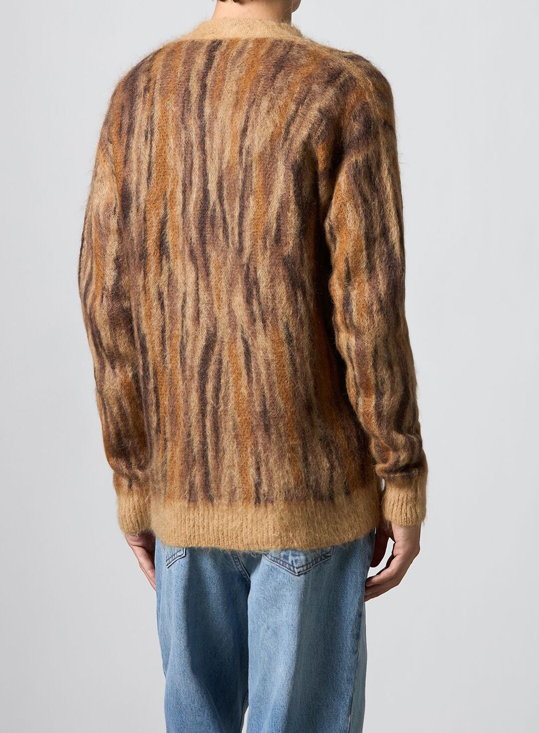 ROBERTO COLLINA Cardigan Uomo Animalier-Cammello