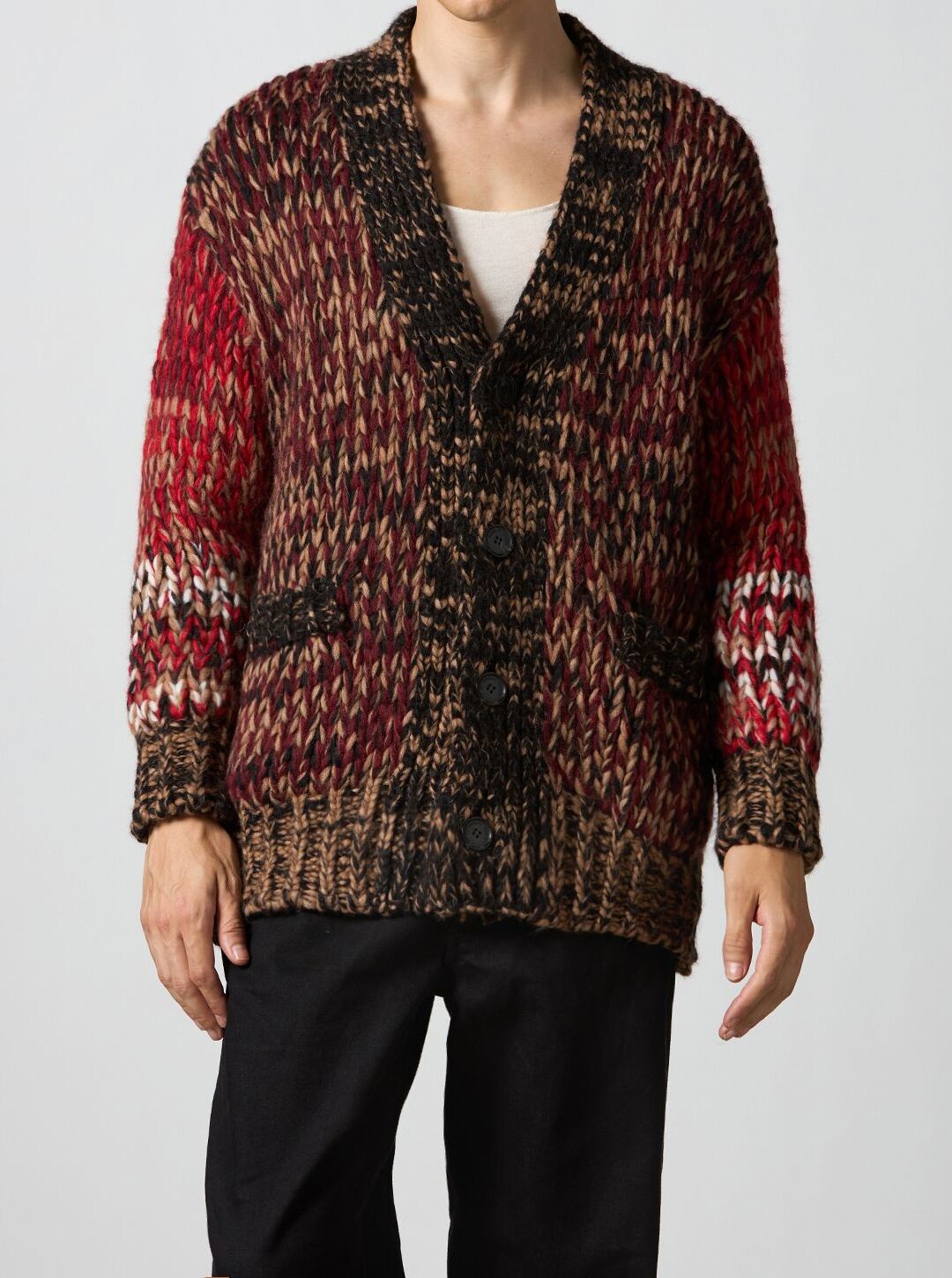 ROBERTO COLLINA Cardigan Uomo Mouliné-Multicolor