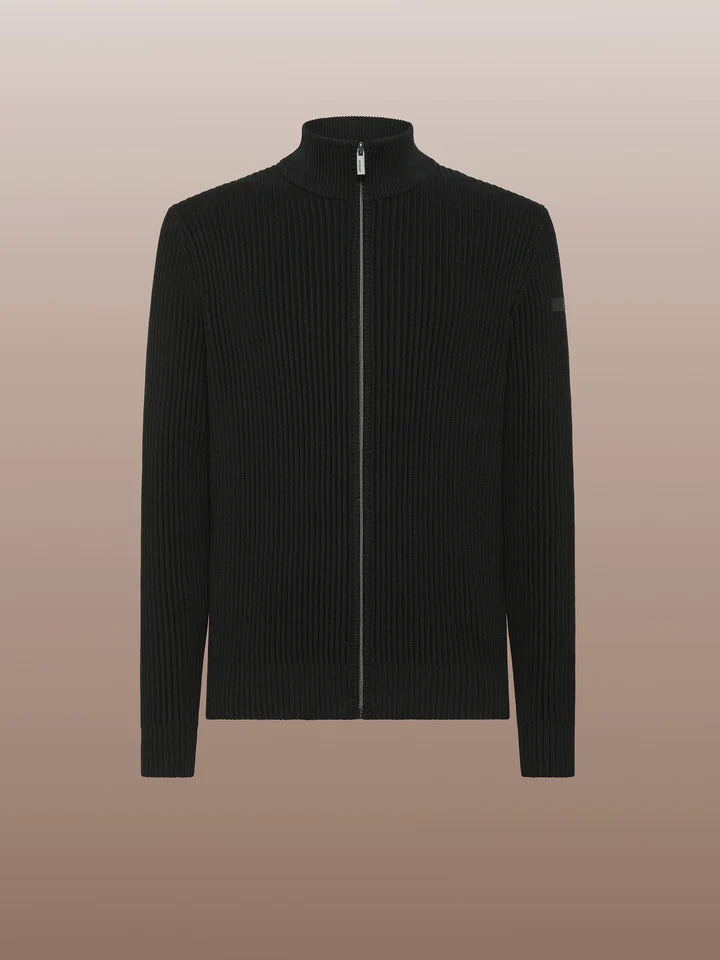 RRD Maglione Uomo Cotton 7 Full Zip-Black