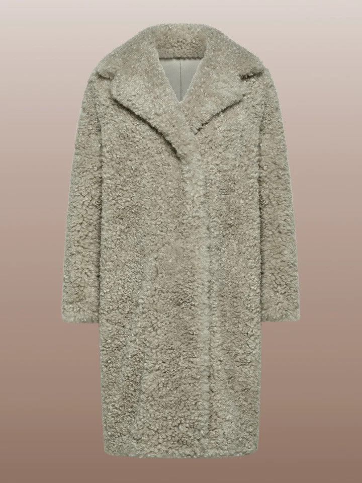 RRD Cappotto Donna Reversible Lamb Coat-White Sand