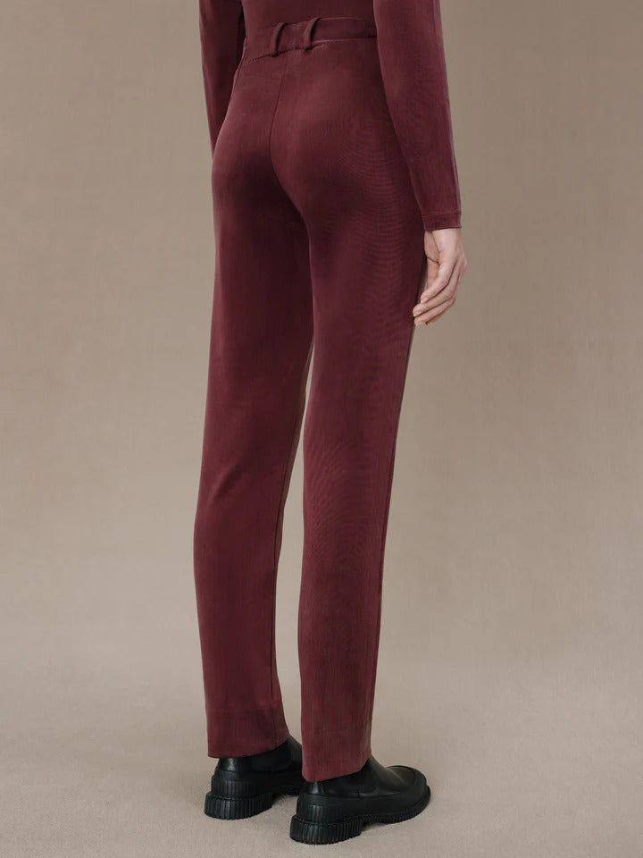 RRD Pantalone Donna Cupro Smoke-Bordeaux