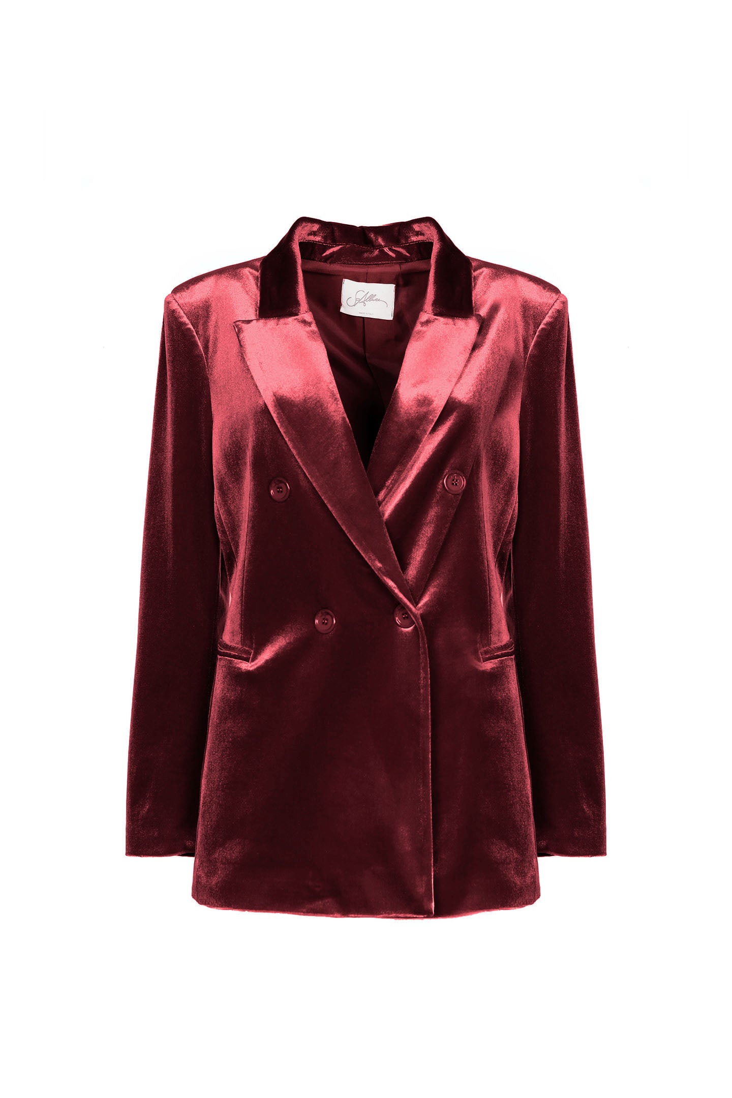 SO ALLURE Giacca Donna Doppiopetto Velluto-Burgundy