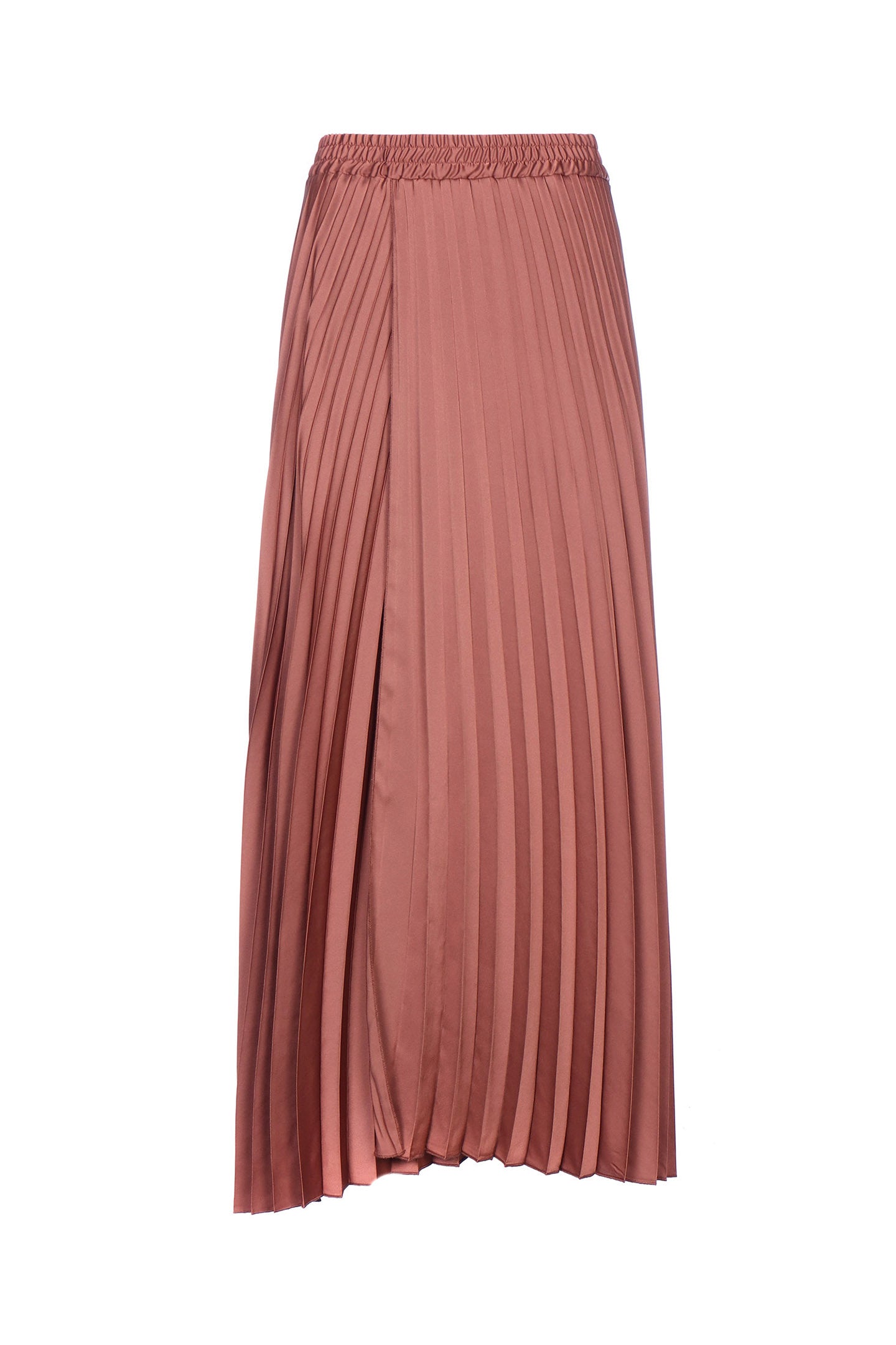 SO ALLURE Gonna Midi Donna Raso Plissettata-Brown