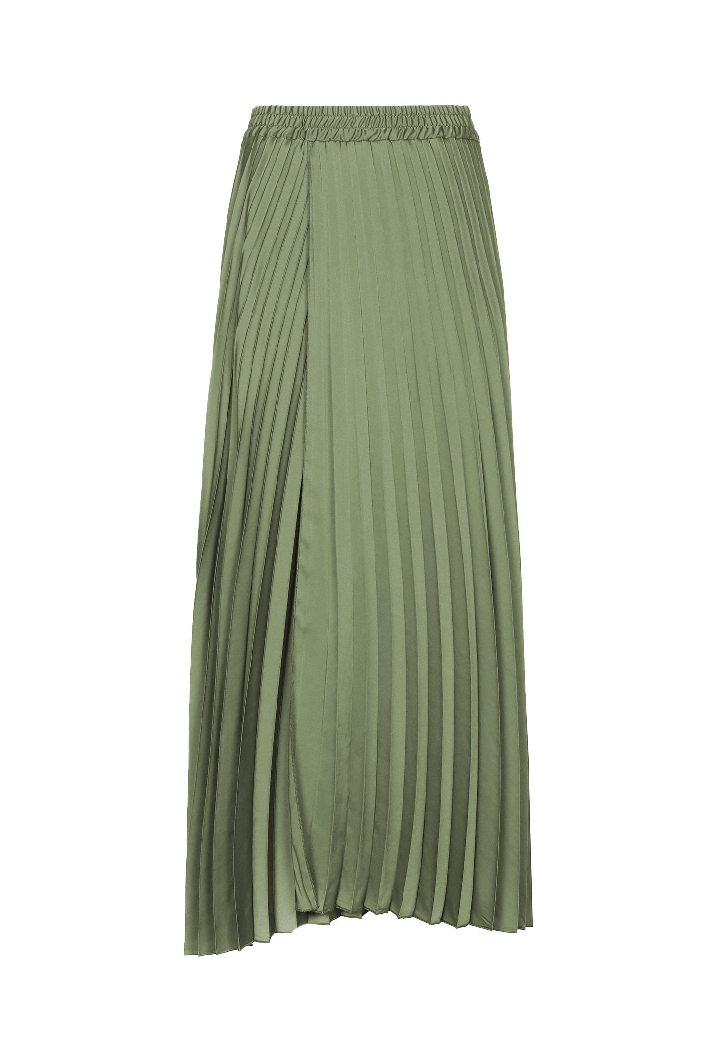 SO ALLURE Gonna Midi Donna Raso Plissettata-Green