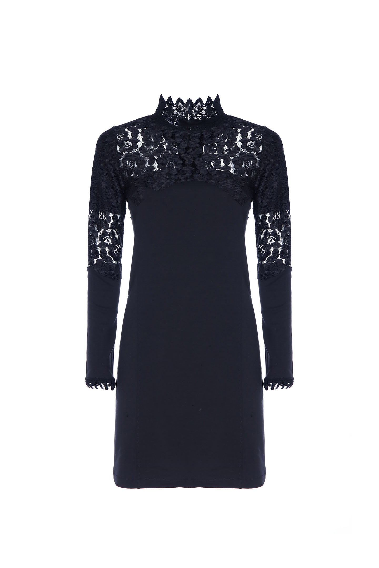 SO ALLURE Abito Donna Tubino Pizzo-Black