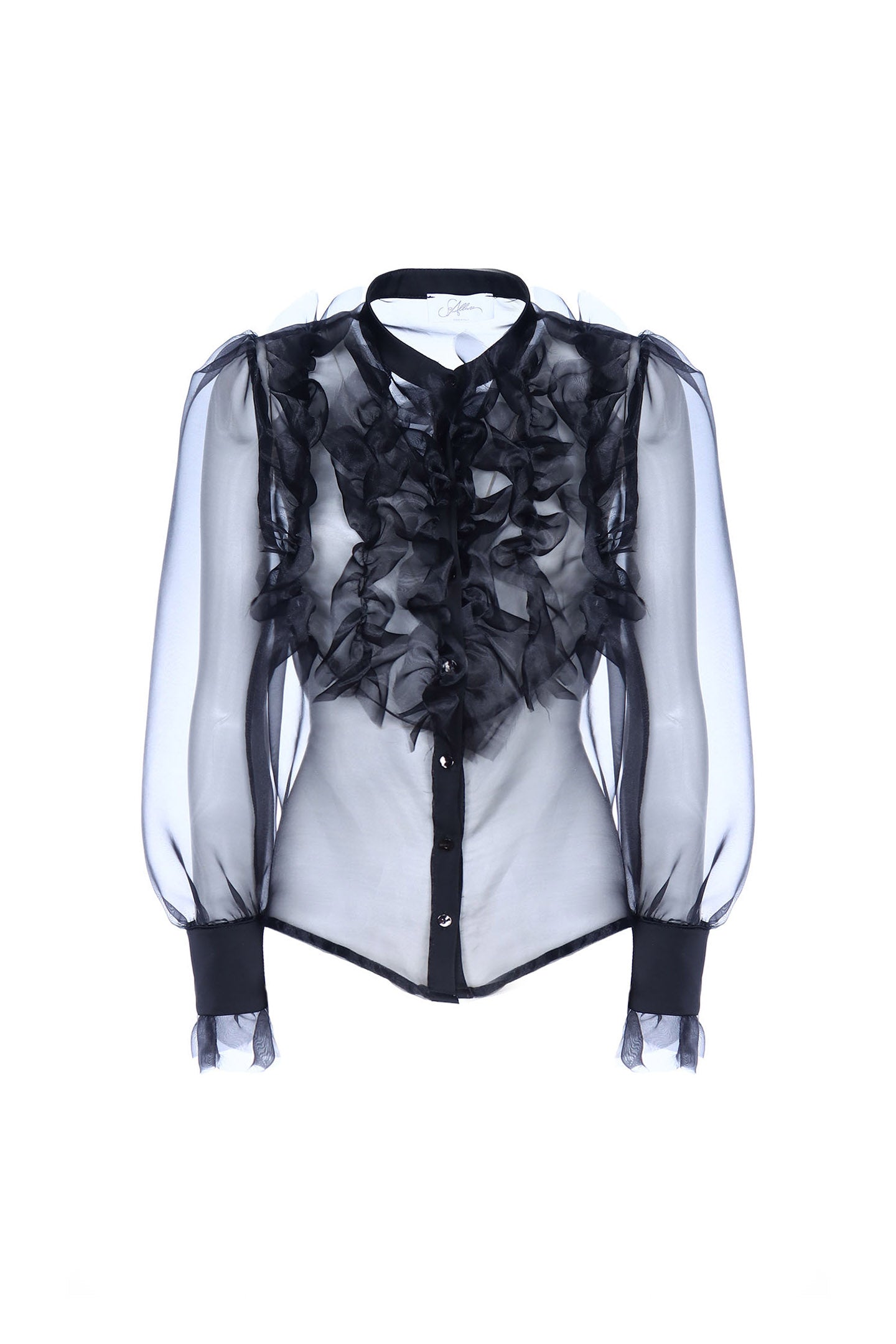 SO ALLURE Camicia Donna Rouches Organza-Black