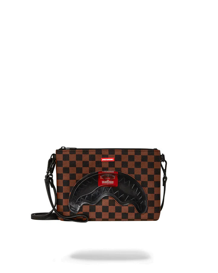 SPRAYGROUND Pochette Sharks in Paris Clear Eyes Crossover-Marrone