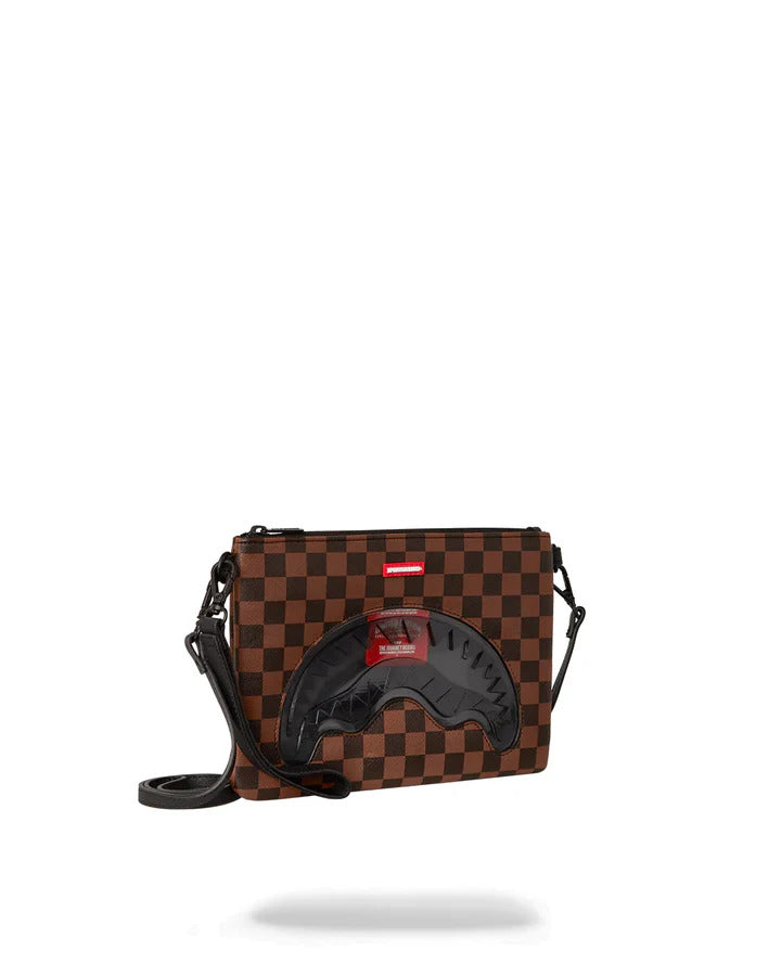 SPRAYGROUND Pochette Sharks in Paris Clear Eyes Crossover-Marrone