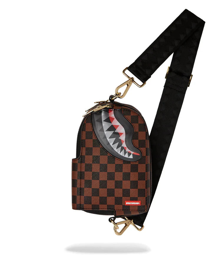 SPRAYGROUND Borsello Sharks in Paris Lenticular Chomp Sling-Marrone