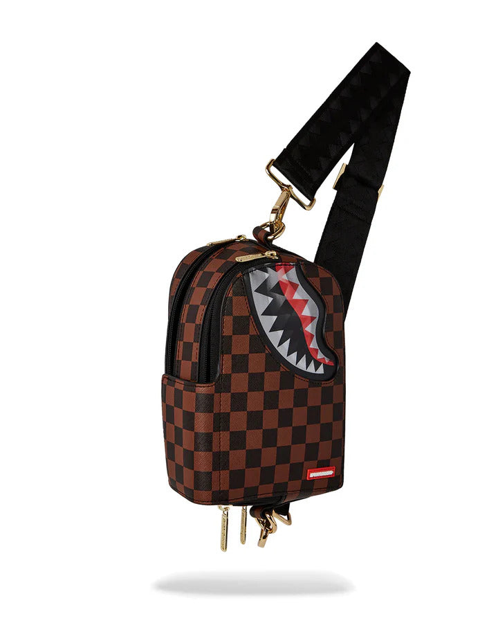 SPRAYGROUND Borsello Sharks in Paris Lenticular Chomp Sling-Marrone