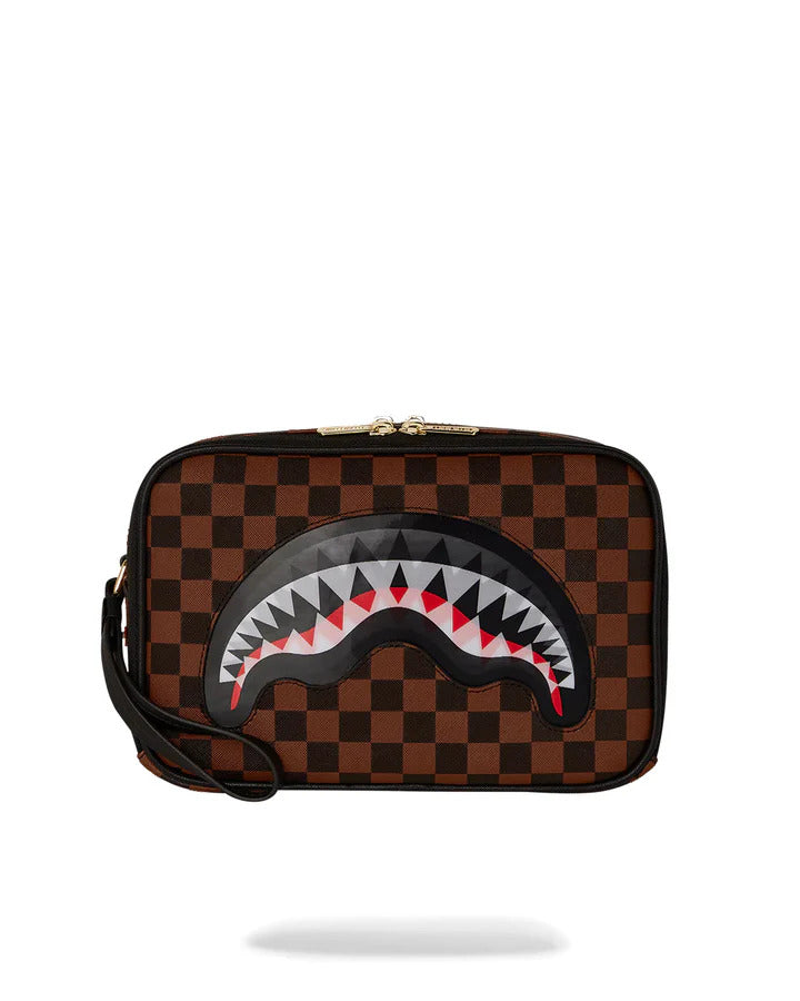 SPRAYGROUND Pochette Beauty Sharks in Paris Lenticular Chomp Toiletry Brick-Marrone