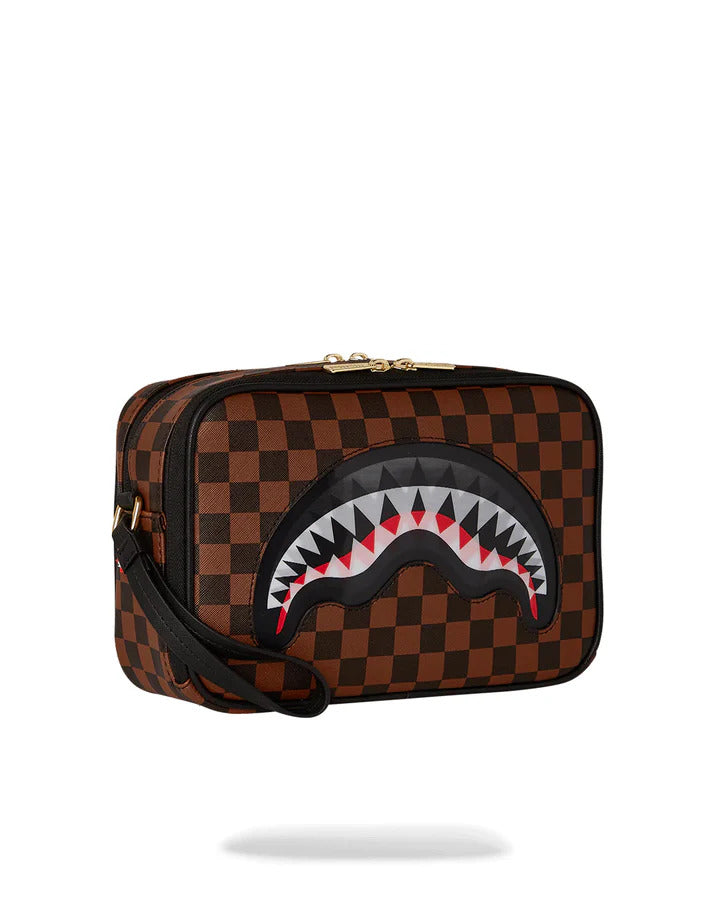 SPRAYGROUND Pochette Beauty Sharks in Paris Lenticular Chomp Toiletry Brick-Marrone