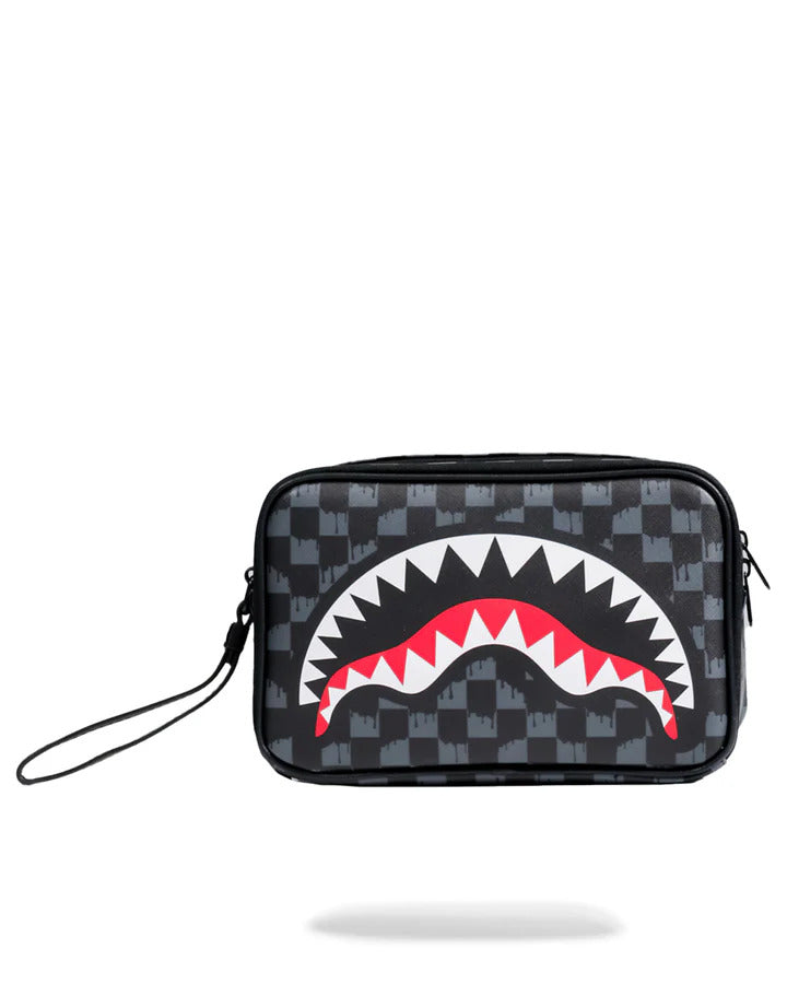 SPRAYGROUND Pochette Beauty Drip Check Shark Brick-Nero