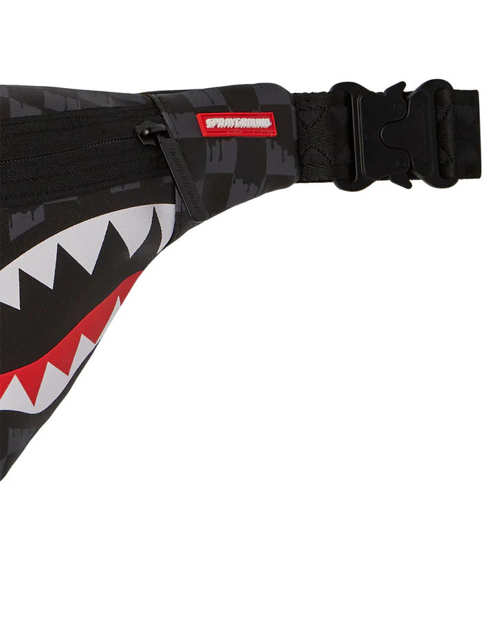 SPRAYGROUND Marsupio Drip Check Shark Crossbody Savvy-Nero