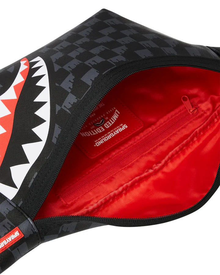 SPRAYGROUND Marsupio Drip Check Shark Crossbody Savvy-Nero