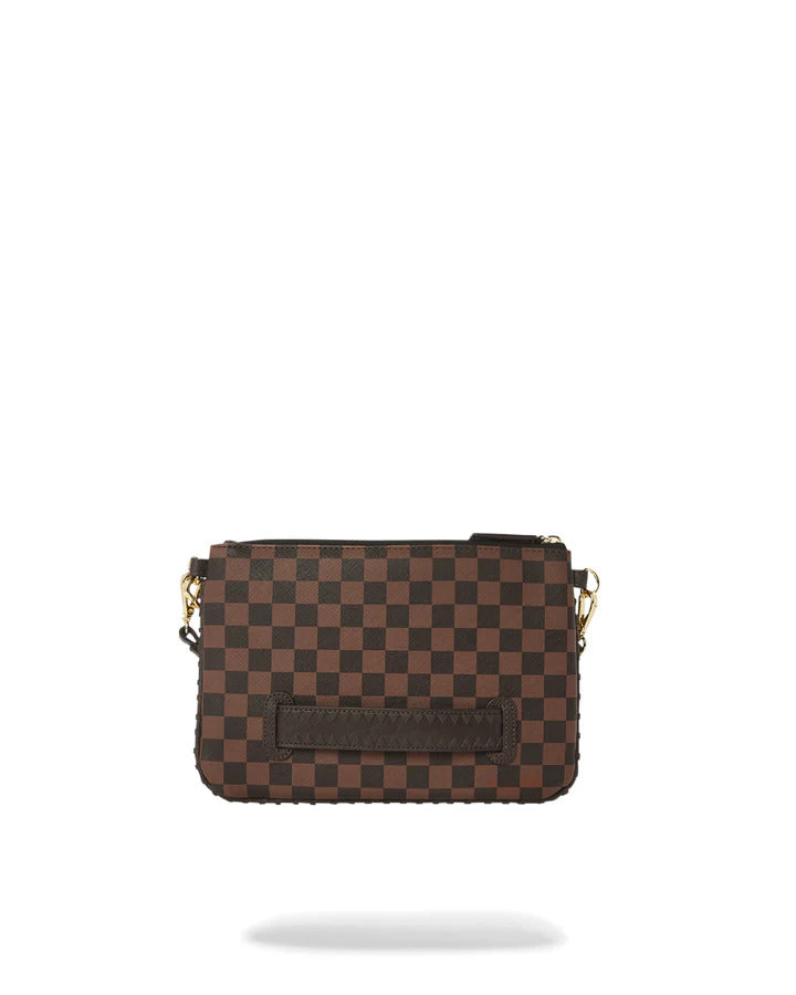 SPRAYGROUND Pochette Core Emboss Check-Marrone