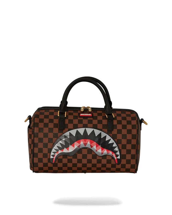 SPRAYGROUND Borsone Sharks in Paris Lenticular Chomp Mini Duffle-Marrone