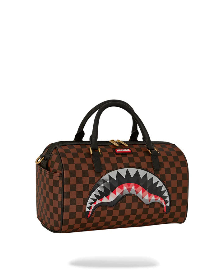 SPRAYGROUND Borsone Sharks in Paris Lenticular Chomp Mini Duffle-Marrone