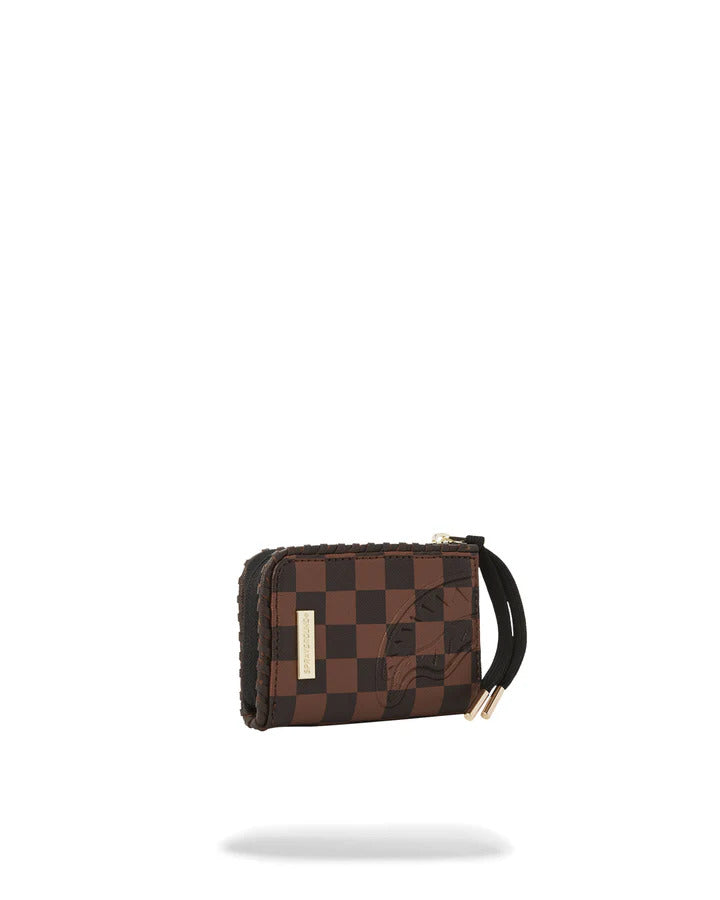 SPRAYGROUND Portafoglio Core Emboss Check Wallet-Marrone