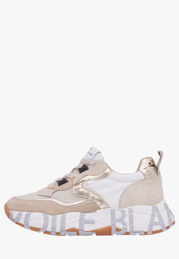 VOILE BLANCHE Sneaker Donna CLUB105-Beige Oro