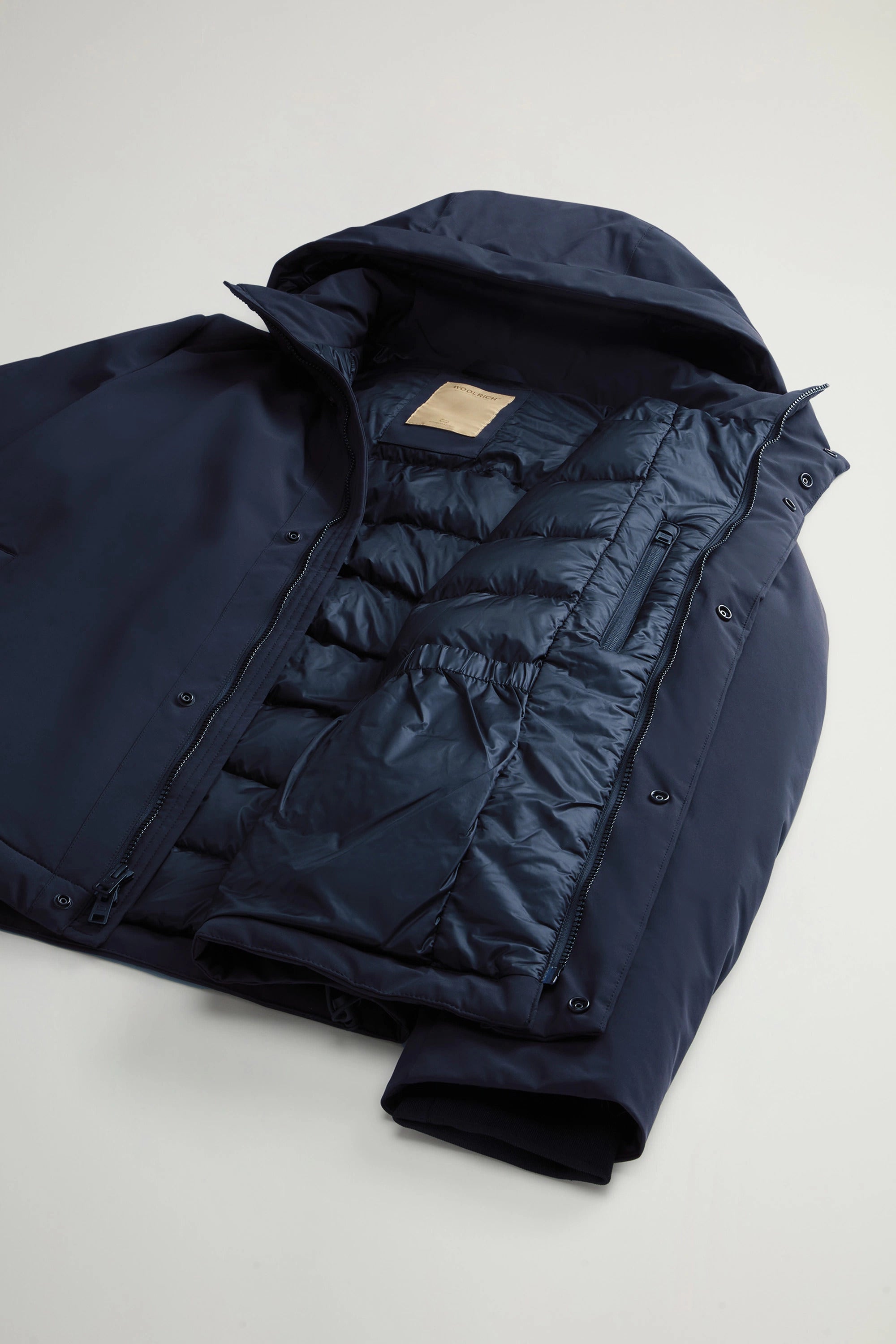 WOOLRICH Giacca Uomo Stretch Jacket-Blue Melton