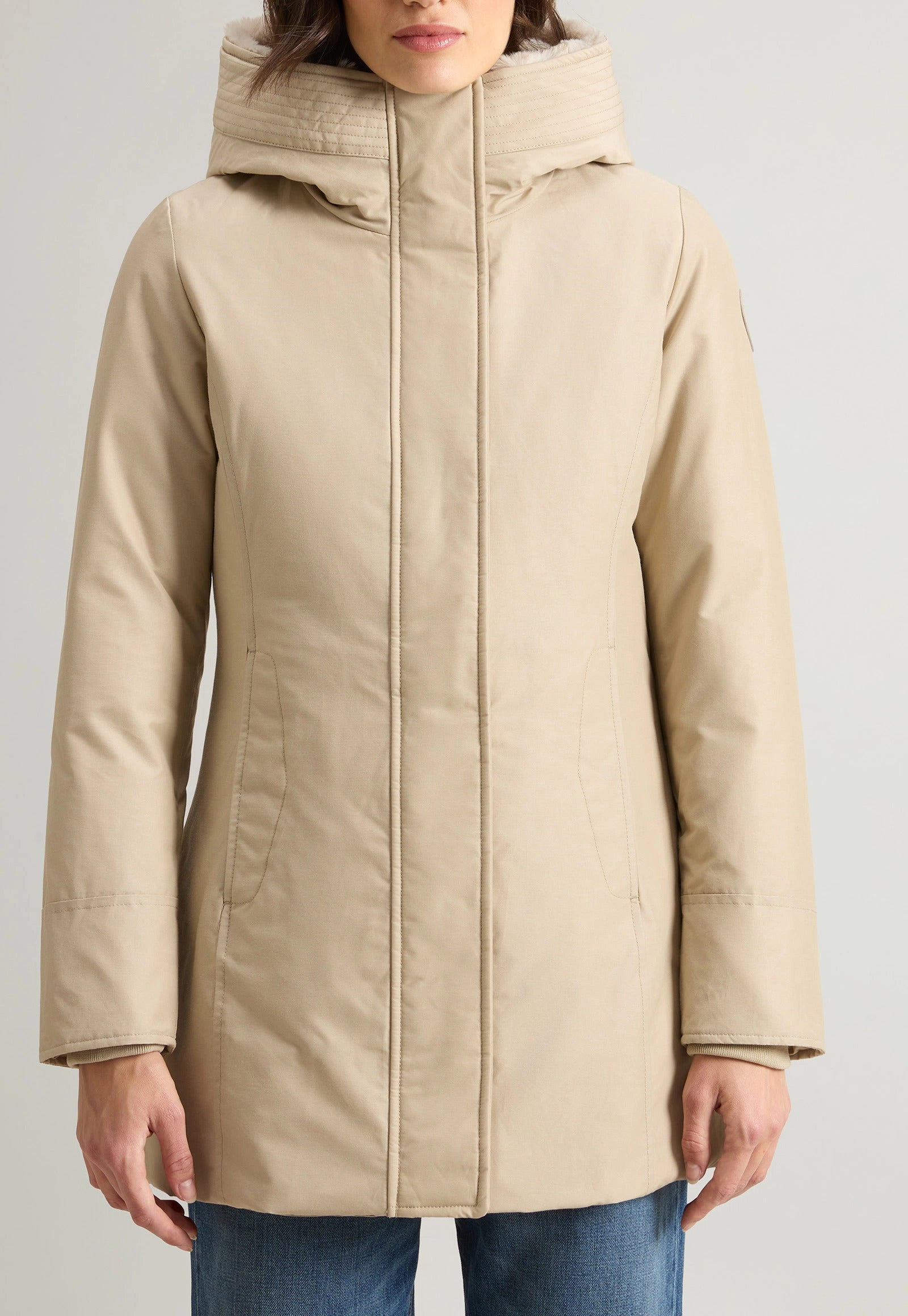 WOOLRICH Parka Donna Boulder Faux Fur-Oxford Tan