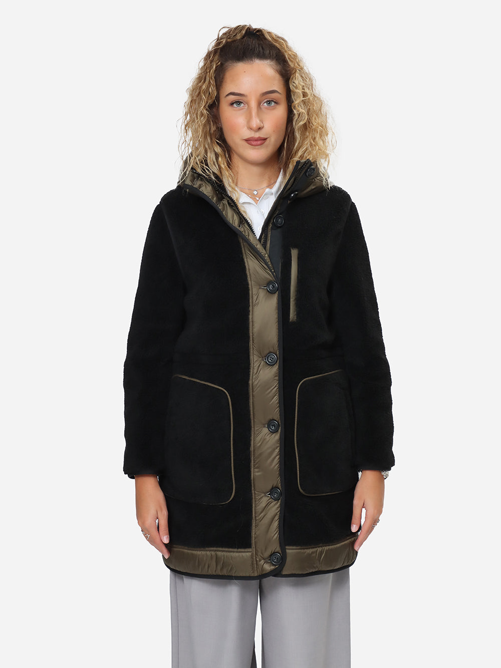 WOOLRICH Parka Donna Teddy-Nero