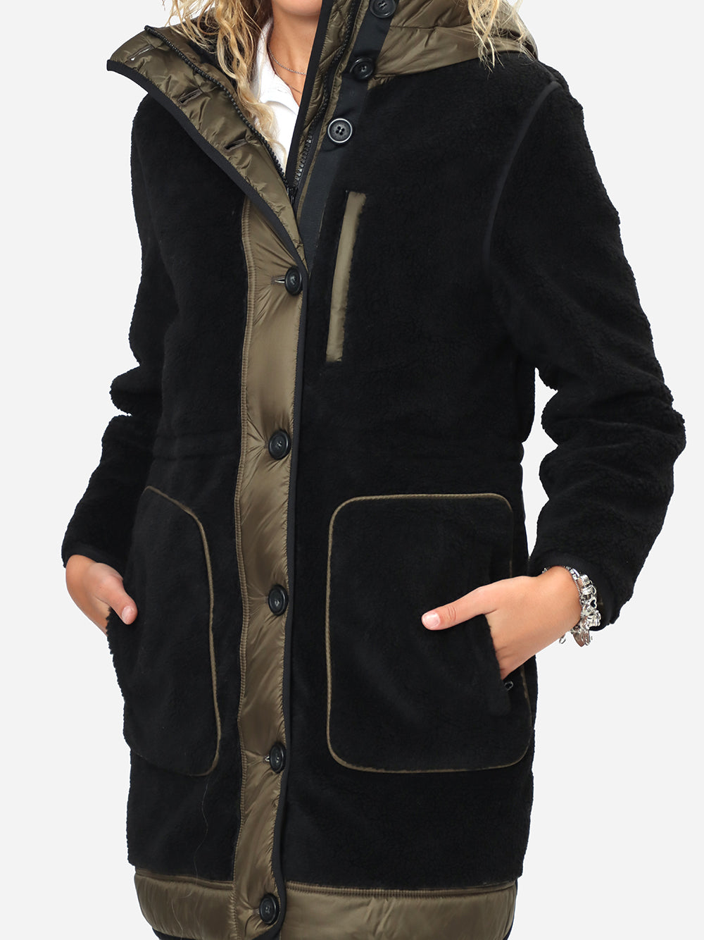 WOOLRICH Parka Donna Teddy-Nero