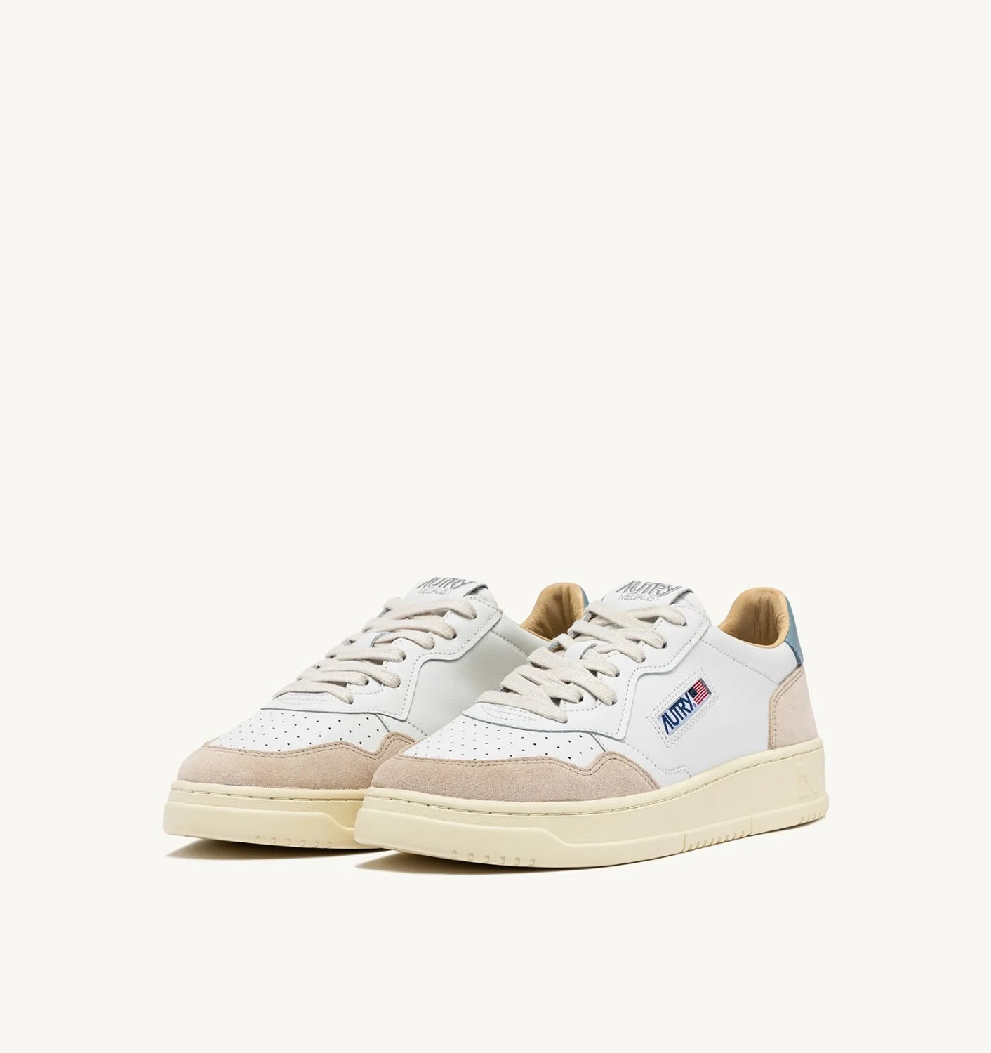 AUTRY Sneakers Uomo Medalist Low Man AULM-LS79-Bianco Silver Blue