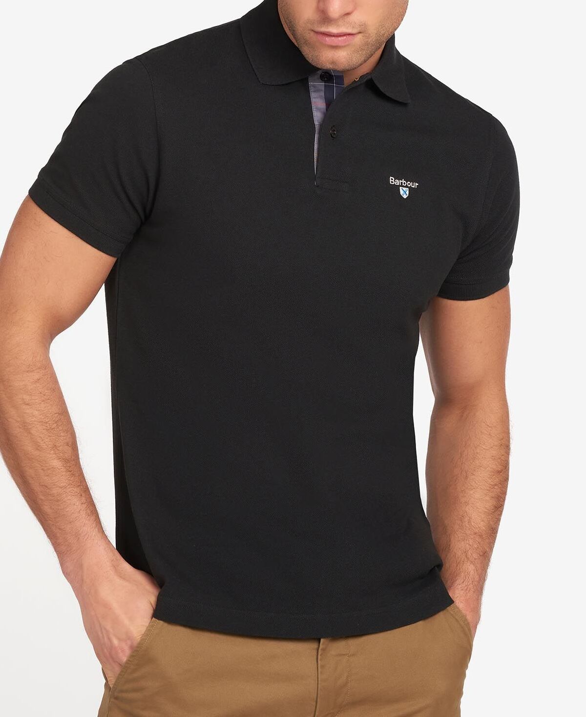 BARBOUR Polo Uomo Tartan Piquet-Black