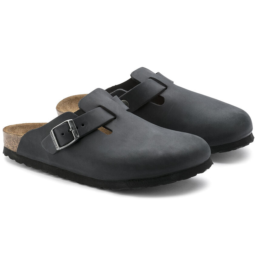 BIRKENSTOCK Ciabatta Unisex Boston Oiled Leather-Black