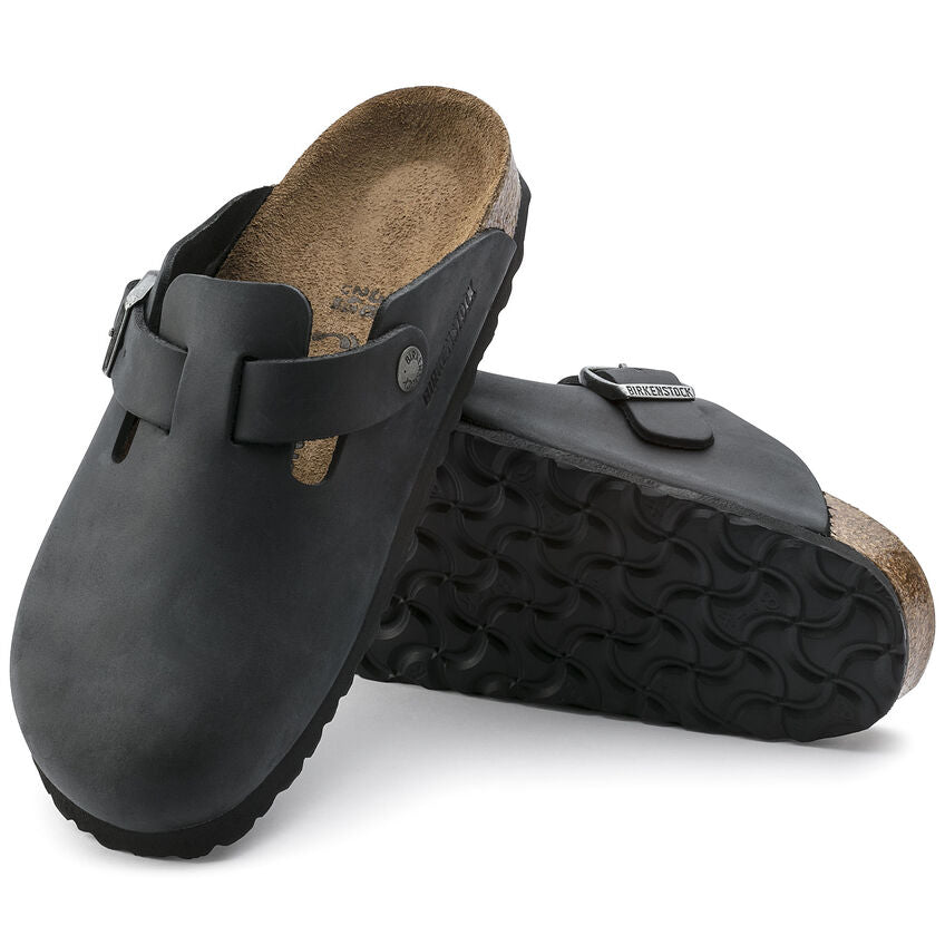 BIRKENSTOCK Ciabatta Unisex Boston Oiled Leather-Black