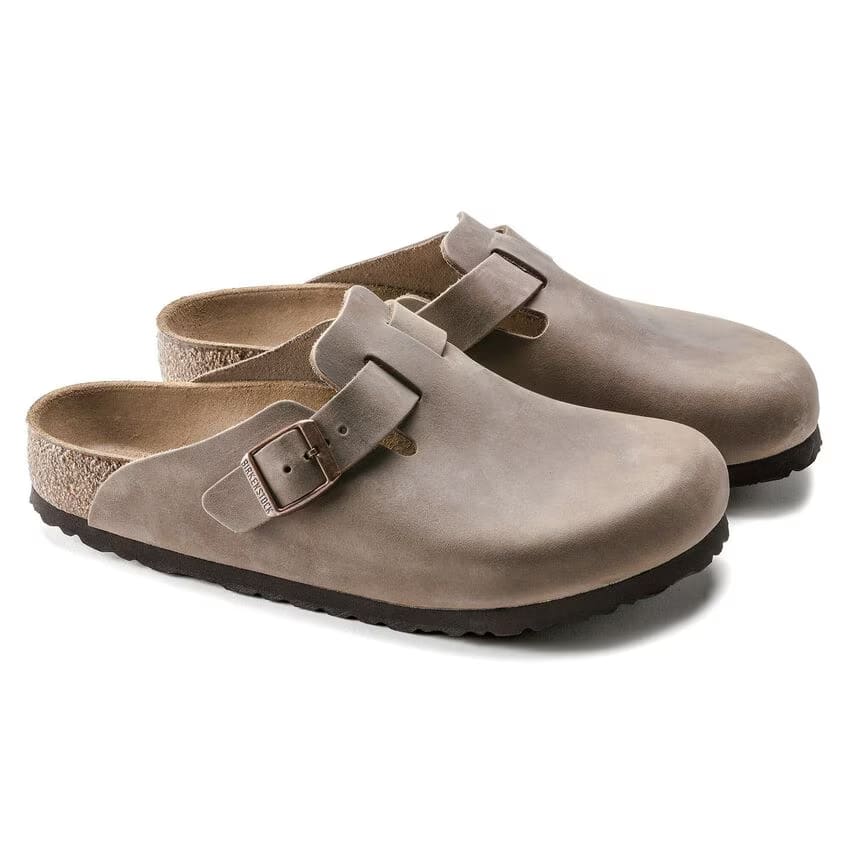 BIRKENSTOCK Ciabatta Unisex Boston Oiled Leather-Tobacco Brown