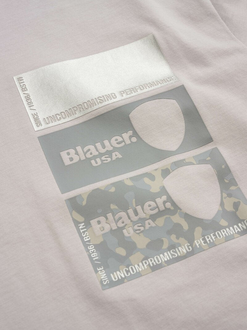 BLAUER T-Shirt Uomo Reflective Palmer-Pietra Calcarea