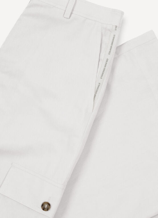 COLMAR Pantalone Donna Cargo Lino Cotone-Bianco