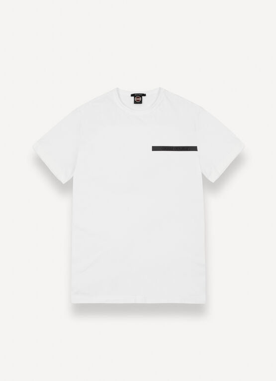 COLMAR T-Shirt Uomo Logo Tape-Bianco