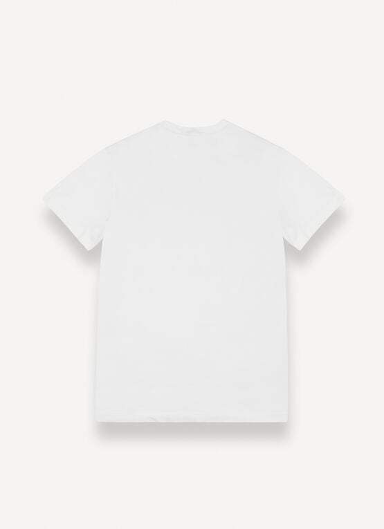 COLMAR T-Shirt Uomo Logo Tape-Bianco