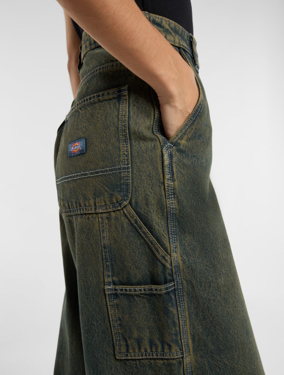 DICKIES Jeans Donna X Loose Denim Carpenter-Green Tone Fade