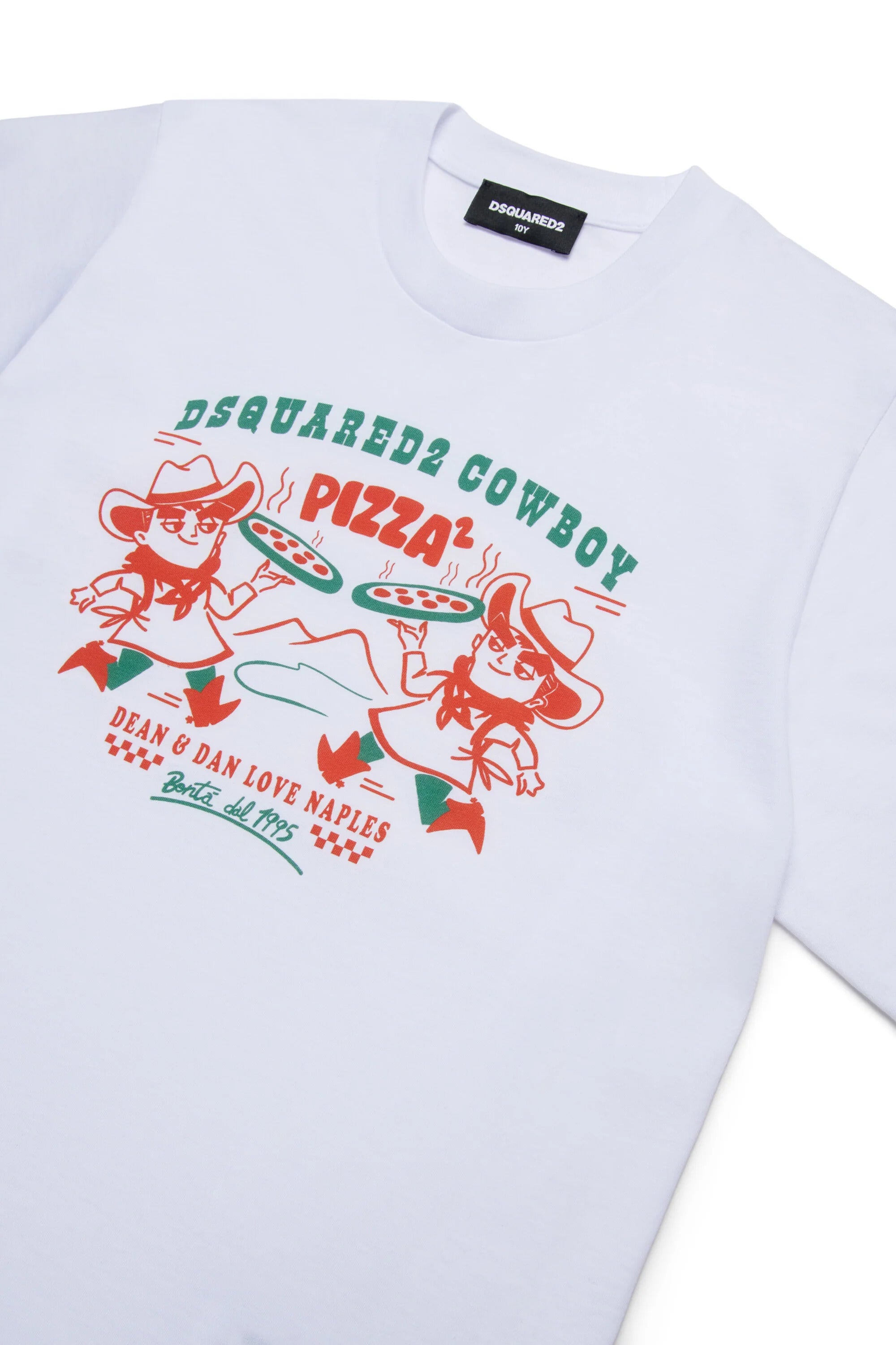 DSQUARED2 T-Shirt Junior Cowboy Pizza-Bianco