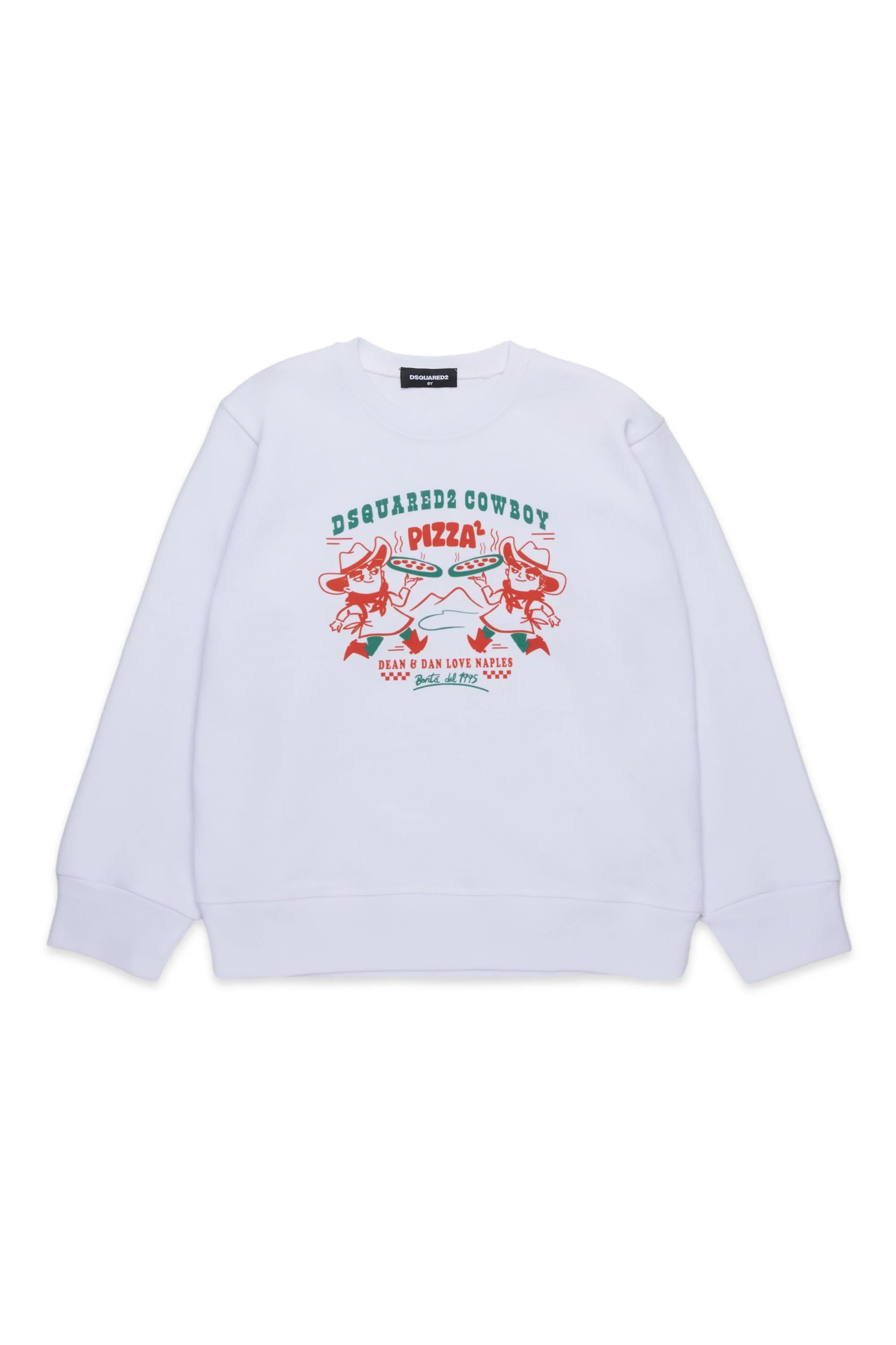 DSQUARED2 Felpa Junior Cowboy Pizza-Bianco