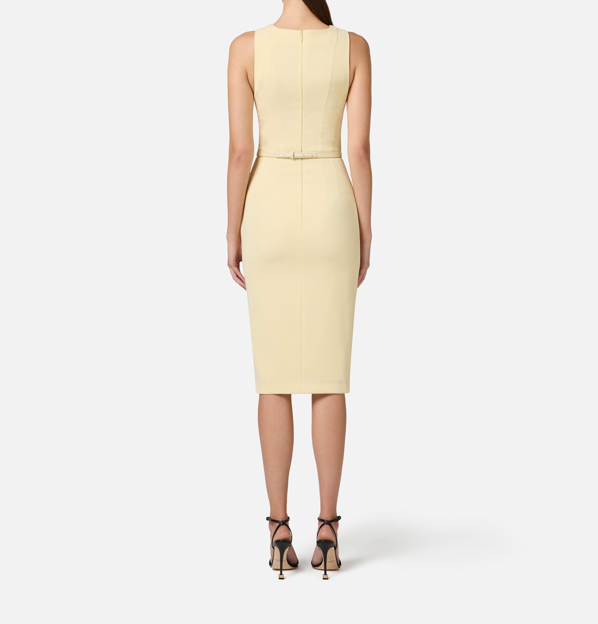 ELISABETTA FRANCHI Abito Bustier Midi Crêpe-Lemonade