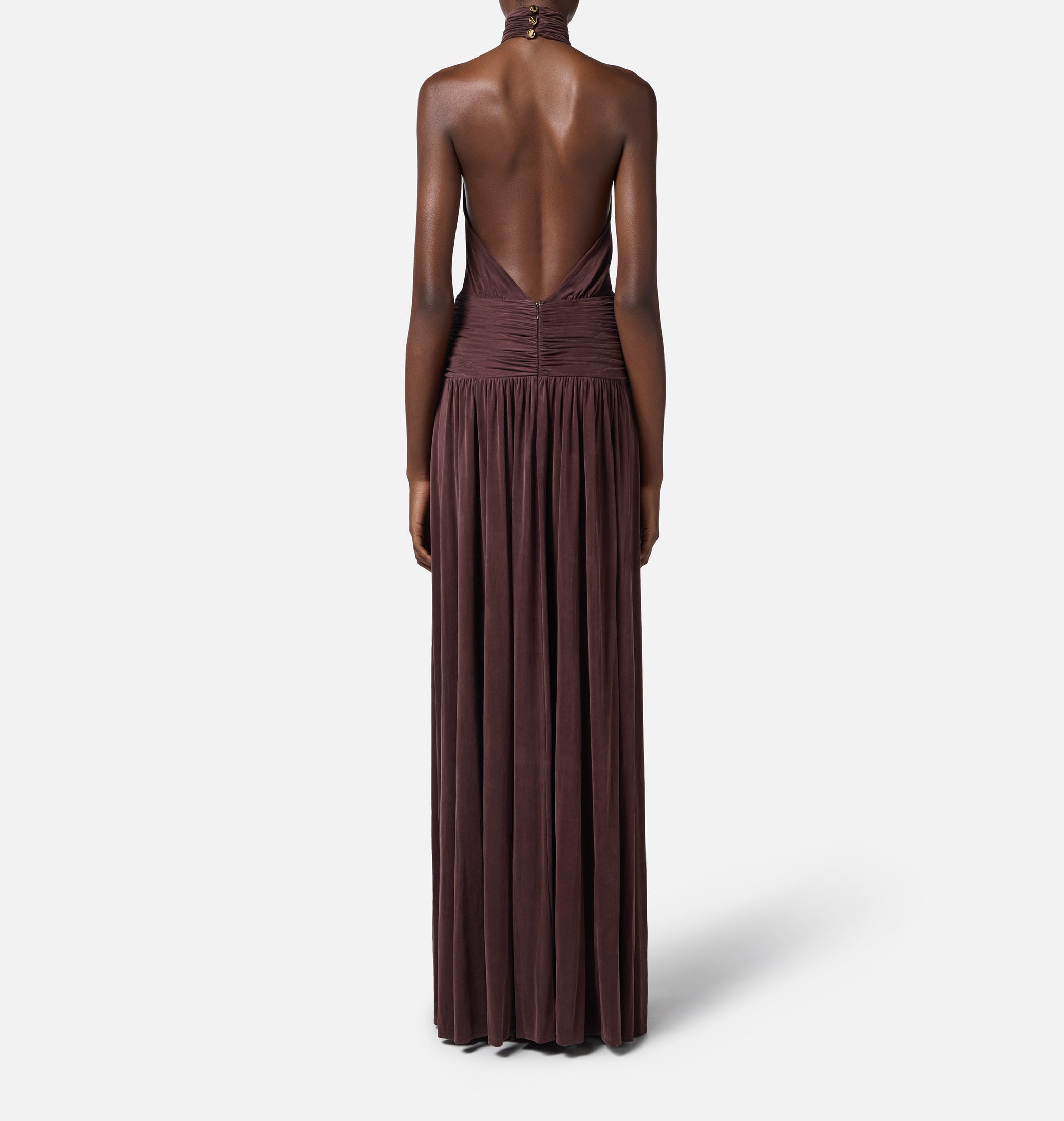 ELISABETTA FRANCHI Abito Red Carpet Jersey Cupro-Cacao