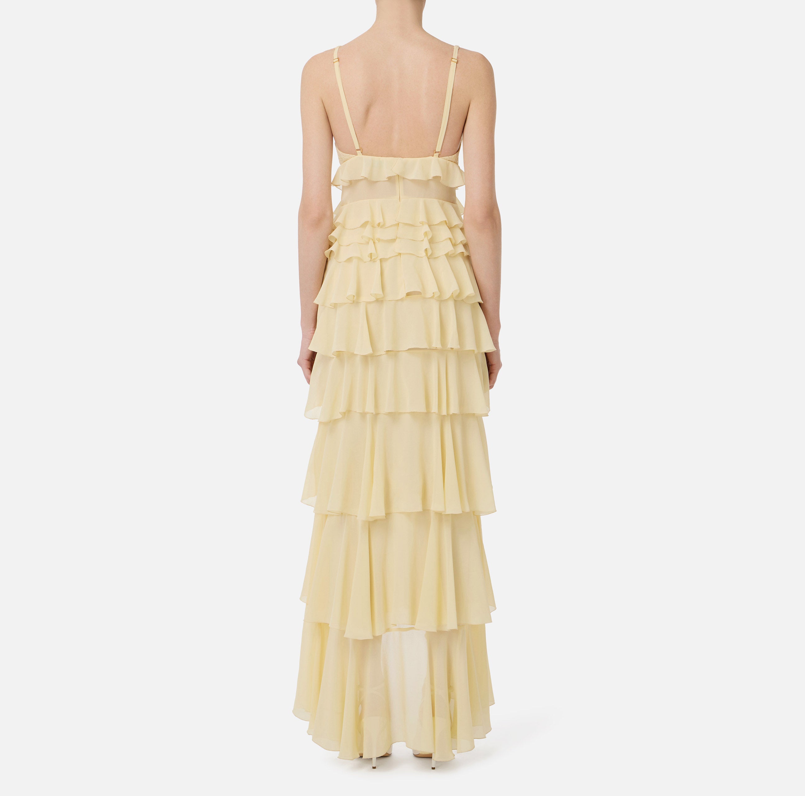 ELISABETTA FRANCHI Abito Red Carpet Georgette Balze-Lemonade