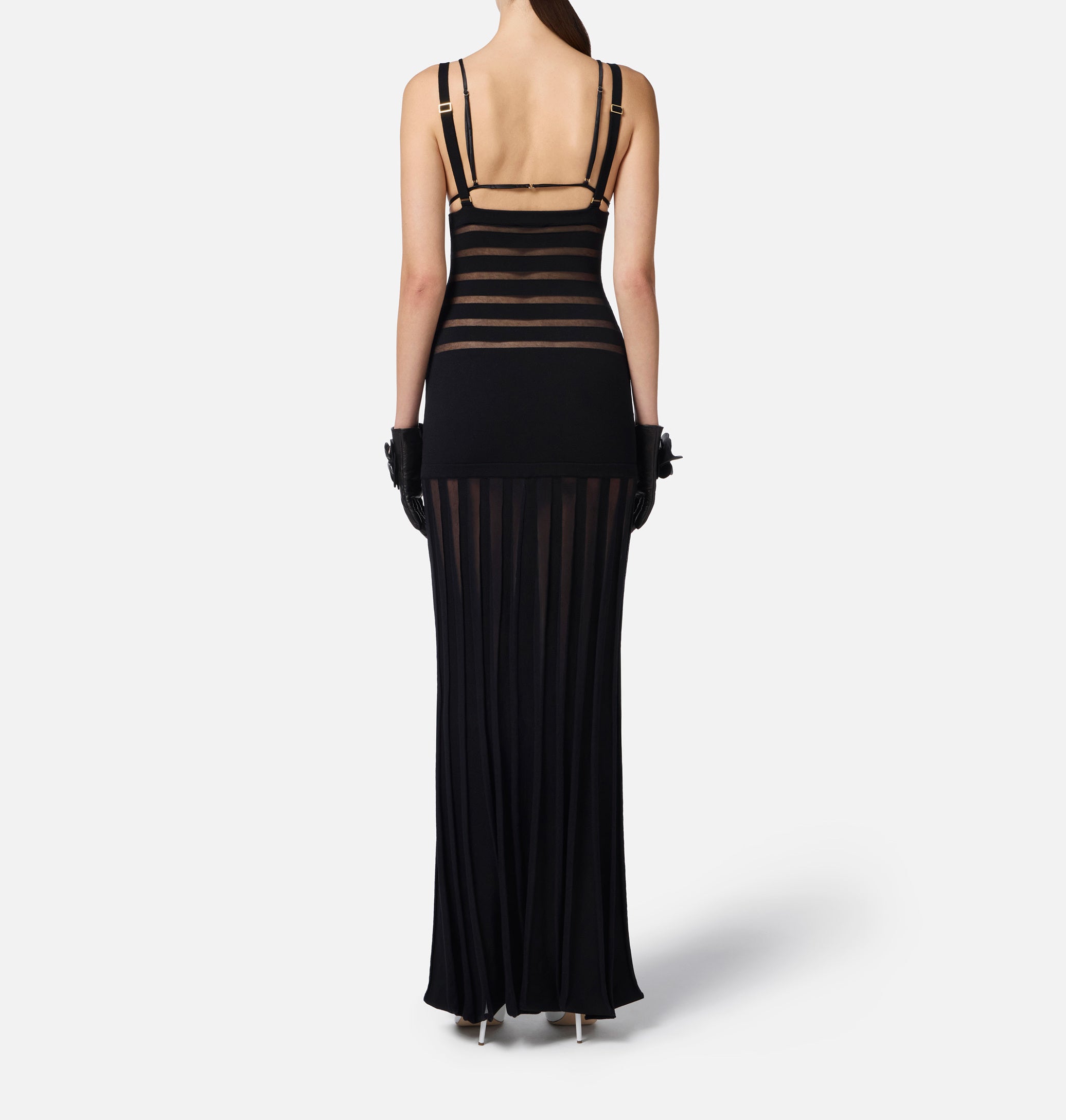 ELISABETTA FRANCHI Abito Red Carpet Maglia-Nero