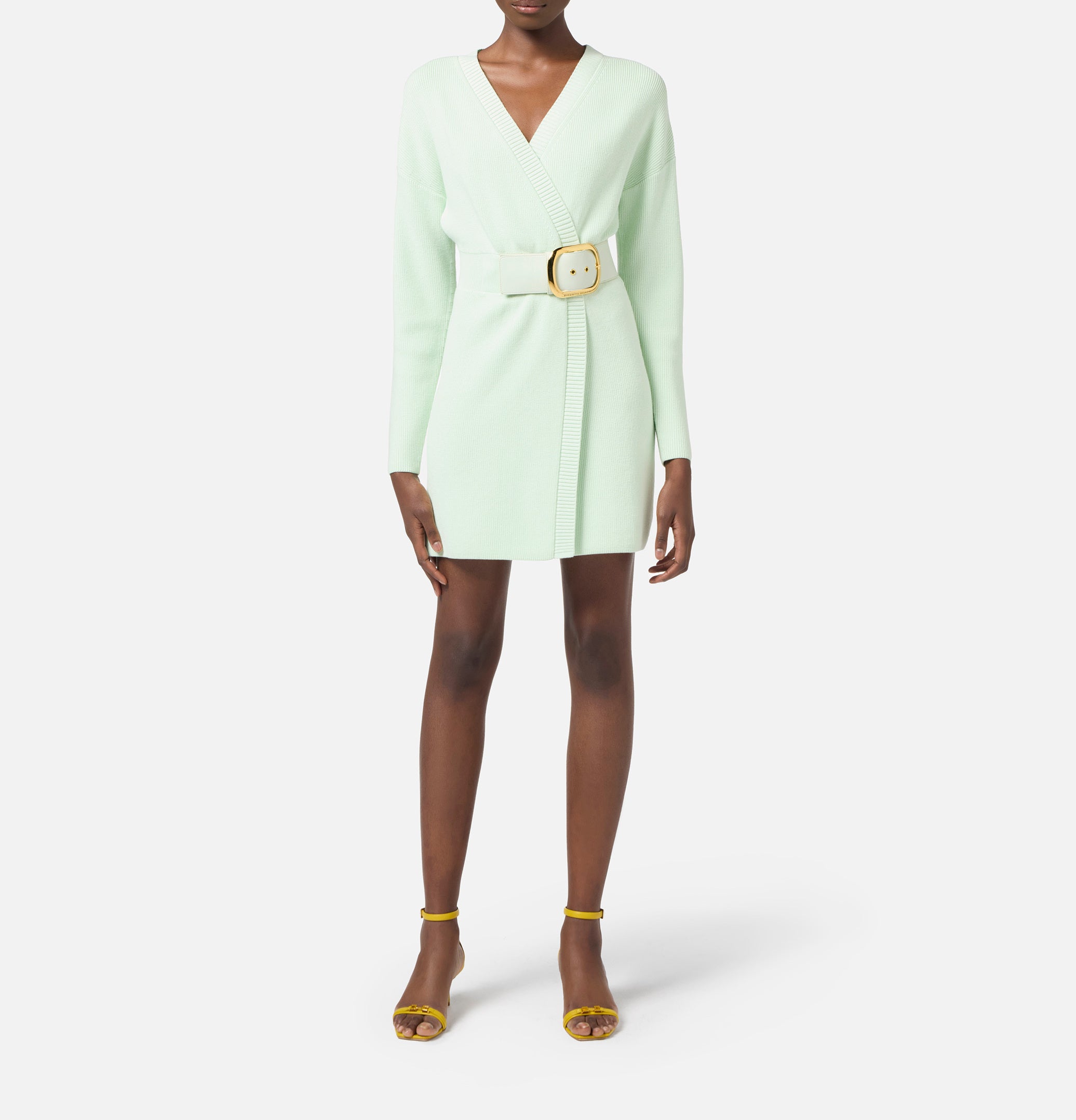 ELISABETTA FRANCHI Abito Robe-Manteau Maglia-Menta