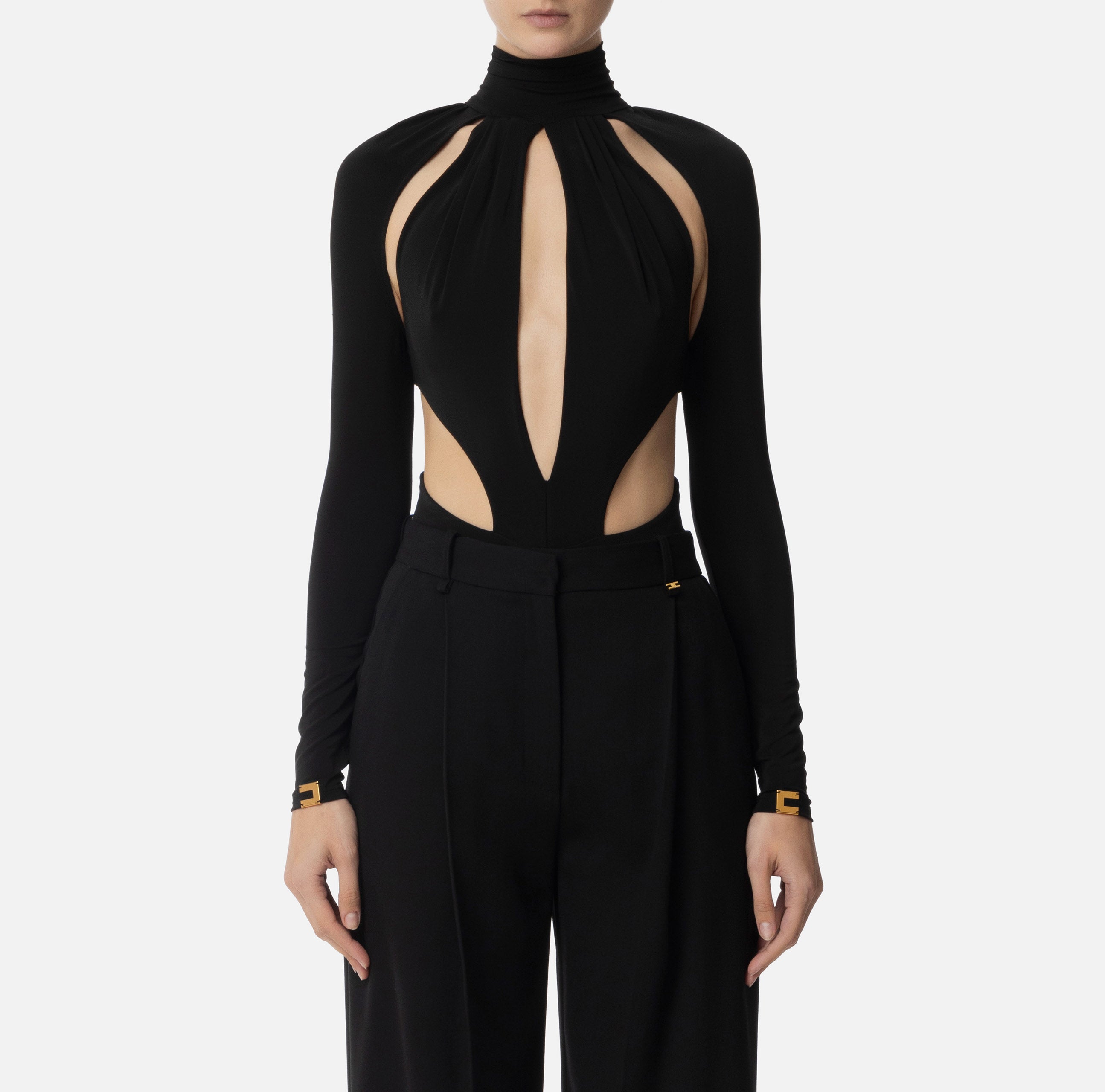 ELISABETTA FRANCHI Body Jersey Cut-Out-Nero