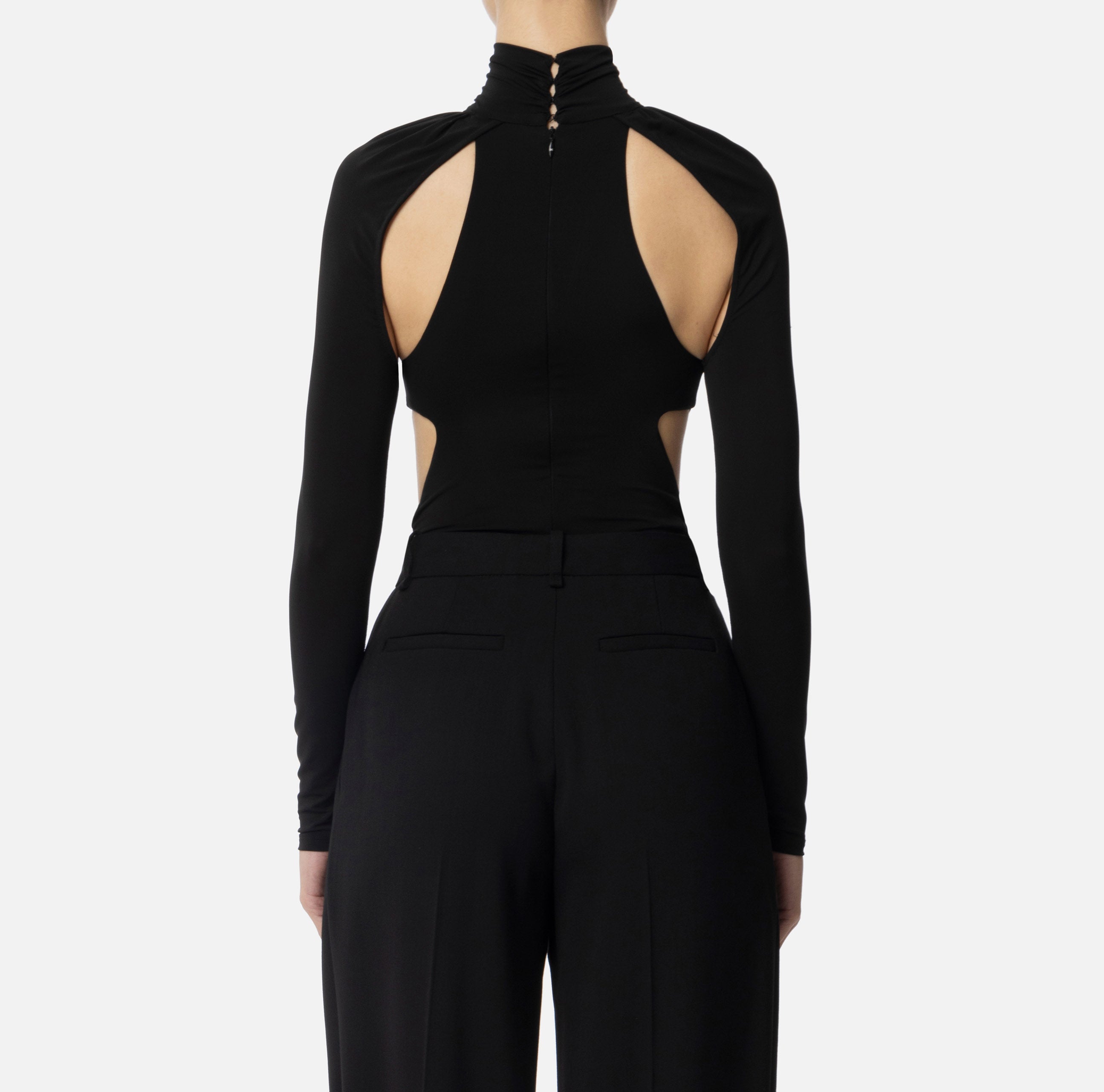 ELISABETTA FRANCHI Body Jersey Cut-Out-Nero