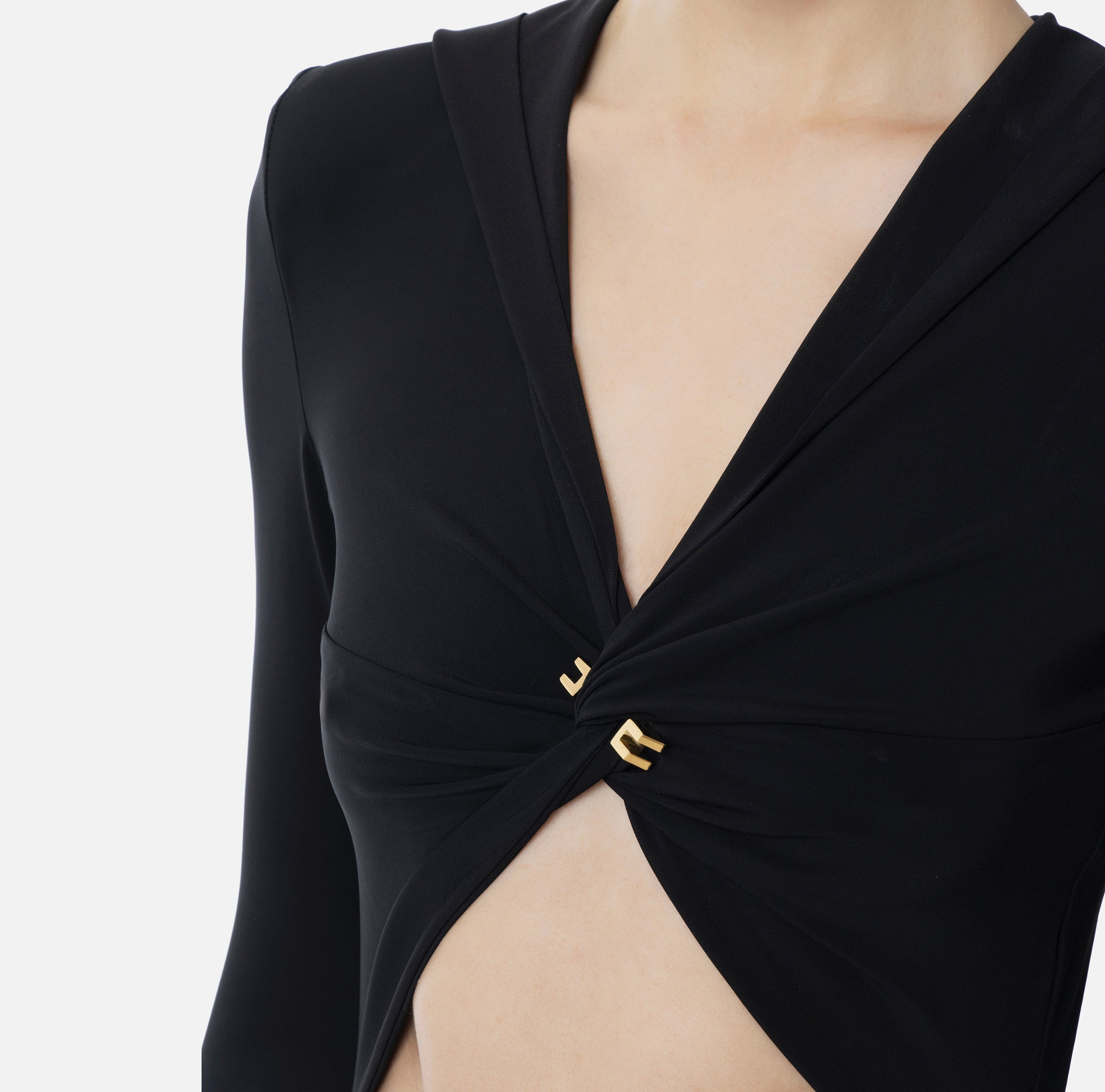 ELISABETTA FRANCHI Body Jersey Cappuccio-Nero