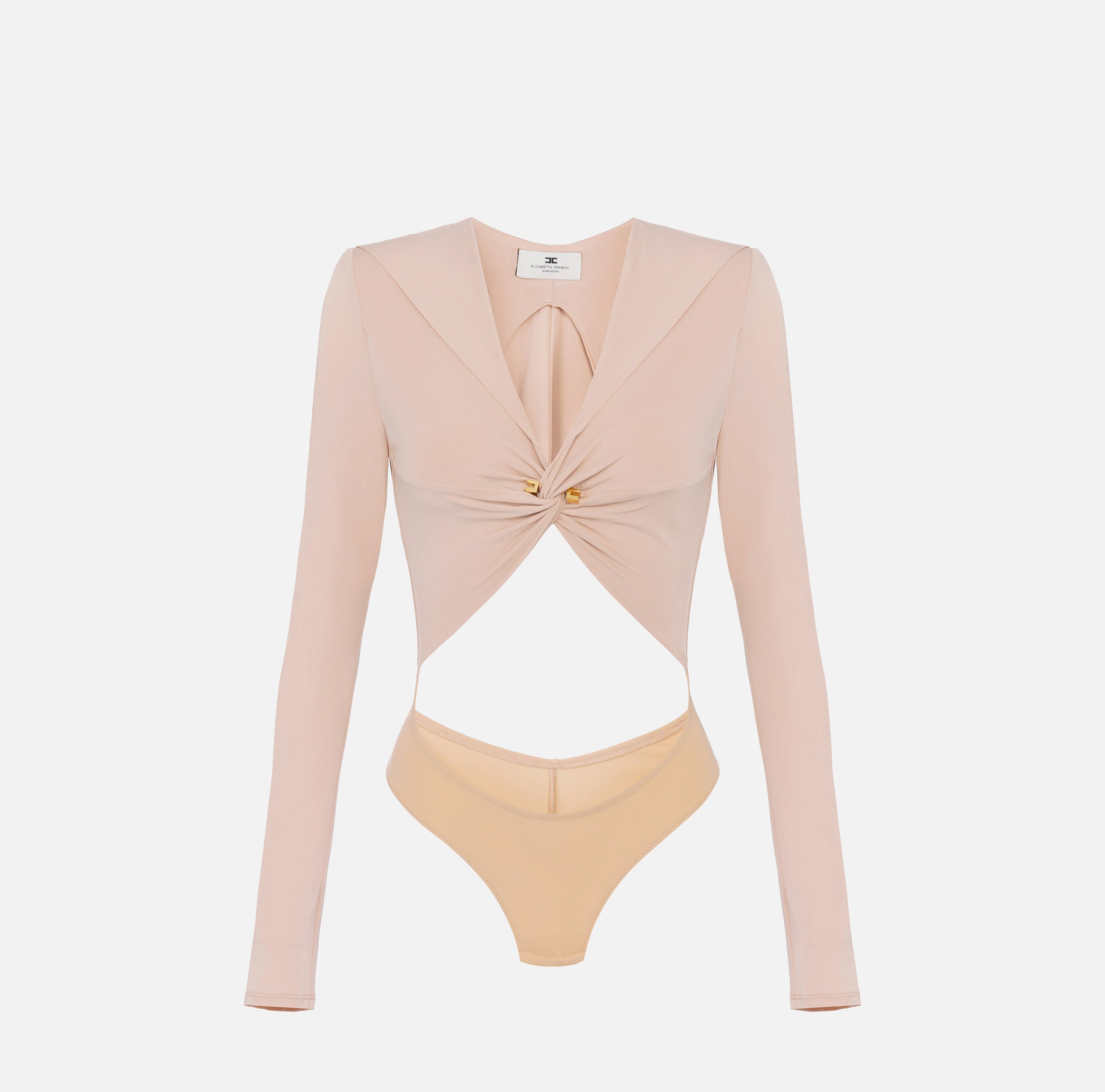 ELISABETTA FRANCHI Body Jersey Cappuccio-Carne