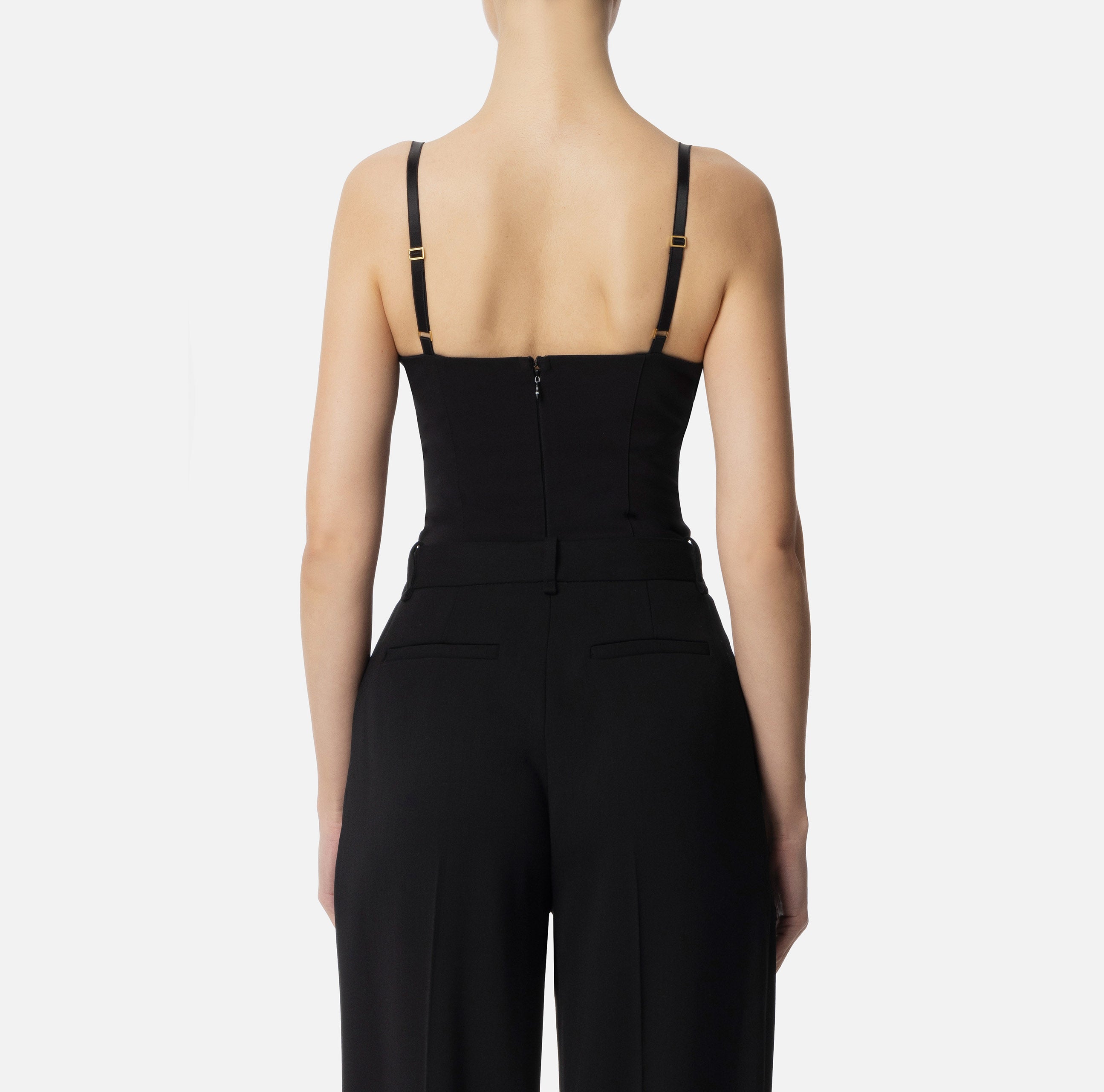 ELISABETTA FRANCHI Body Crêpe Lacci-Nero